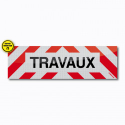 Bandeau TRAVAUX magnétique 100 x 30 cm