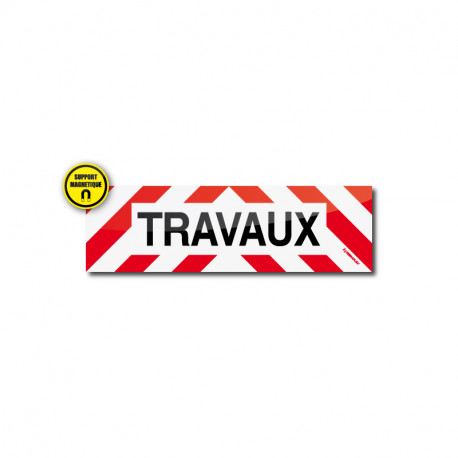 Bandeau TRAVAUX magnétique 50 x 15 cm