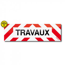 Bandeau TRAVAUX magnétique 100 x 30 cm