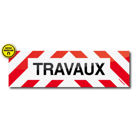 Bandeau TRAVAUX magnétique 100 x 30 cm